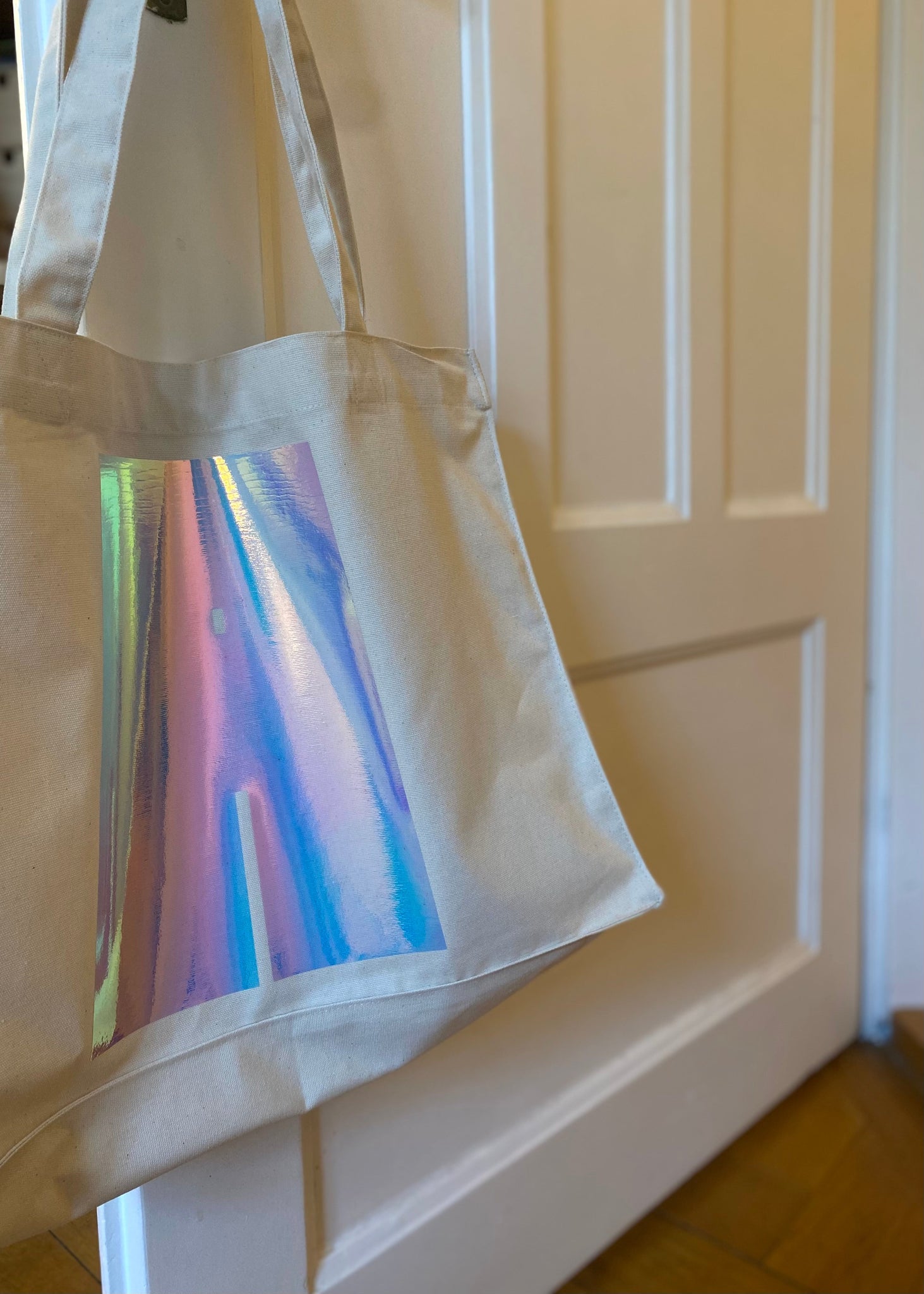 Holographischer Print auf Shopper regenbogen foilie
