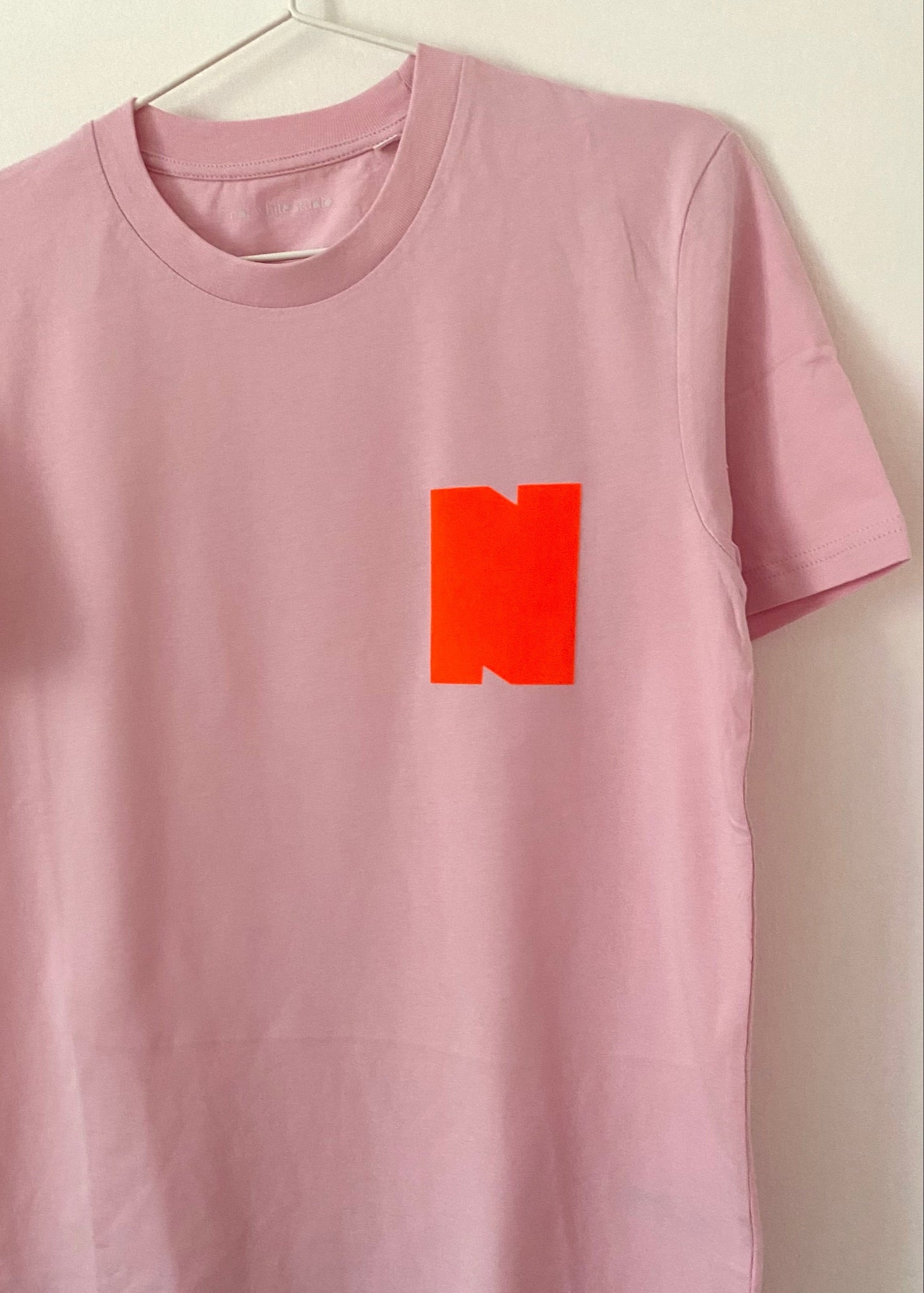 ORGANIC COTTON SOFT PINK WITH NEON RED CORAL