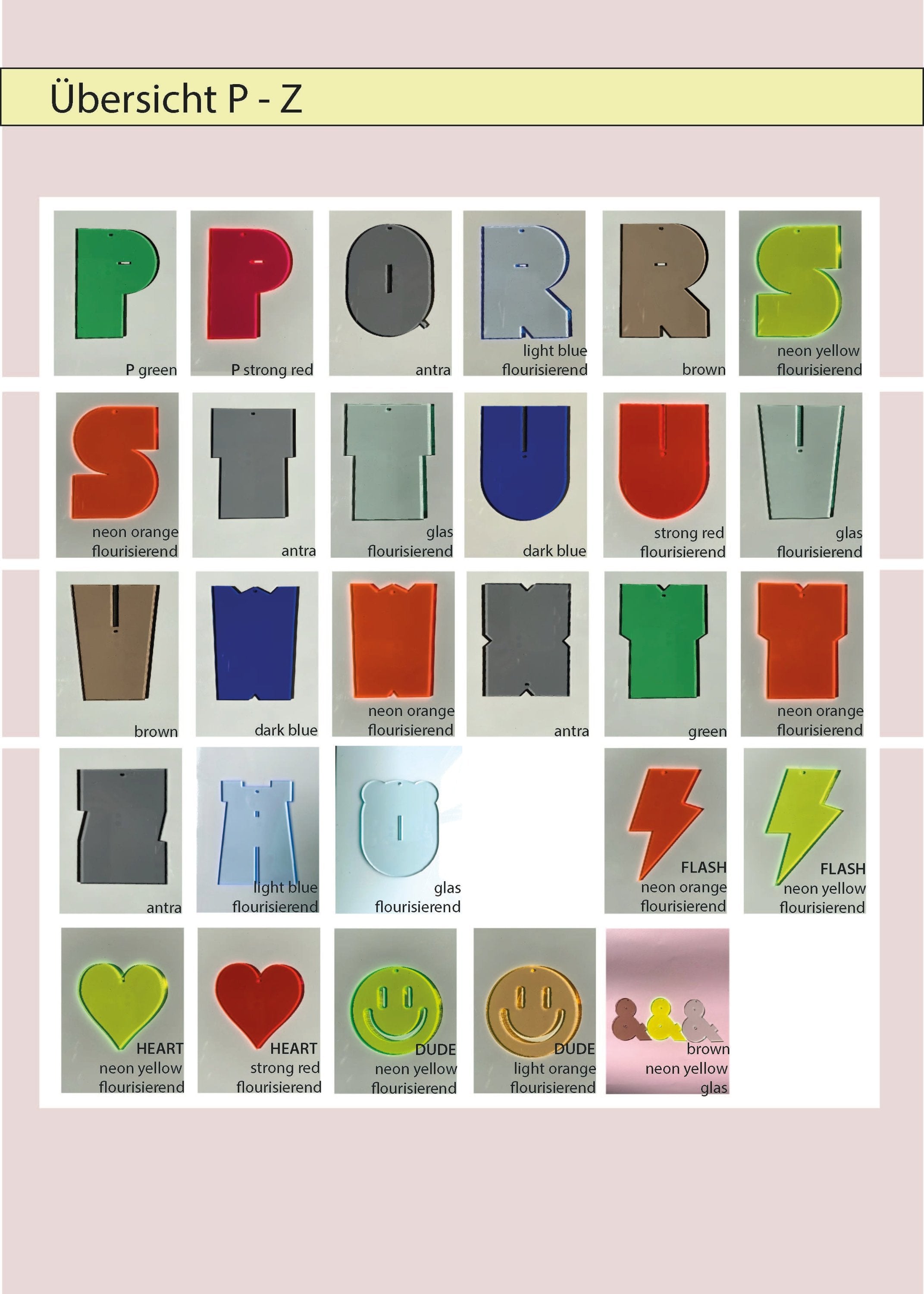 CREATE YOUR OWN - persönliches Set mit 7 Buchstaben / Elementen